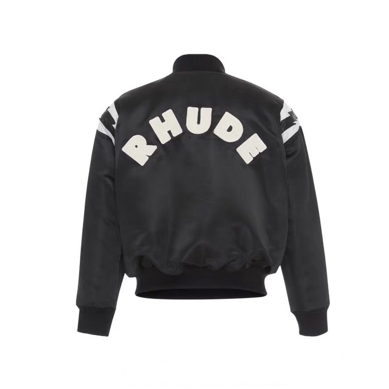 Áo Bomber RHUDE Đen- RHUDE Lightning Inset Black Bomber Jacket- Áo Khoác RHUDE