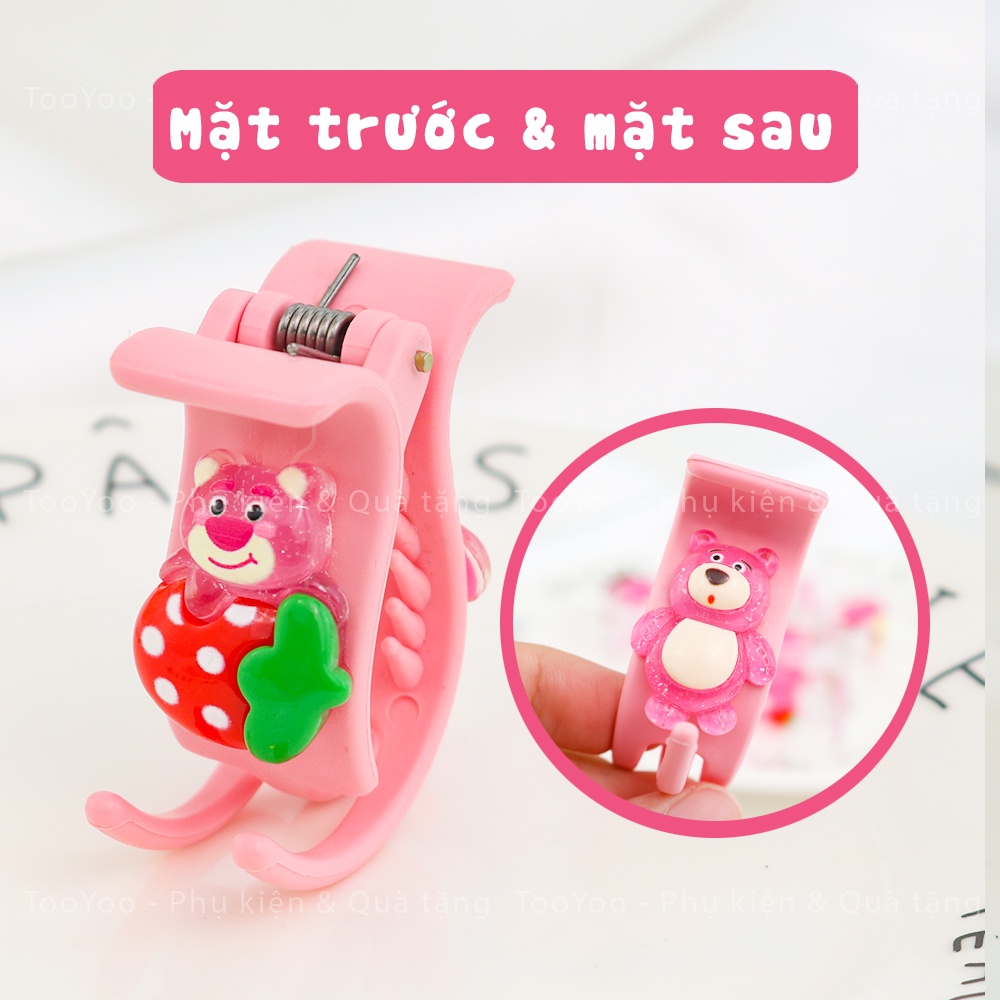 Kẹp tóc càng cua 3 răng Gấu Dâu Lotso dễ thương cute TY0293