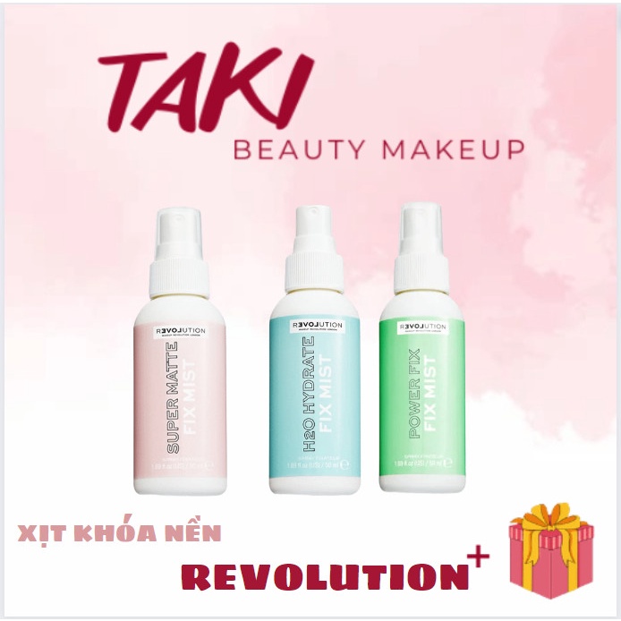 Xịt Khoáng Revolution Makeup Fix Mist 50ml [Xanh Lá- Hồng- Xanh Dương]