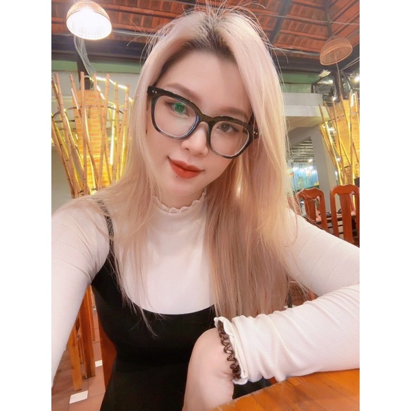 Áo cổ lọ tay dài xoăn lai thun bo gân, 2 màu