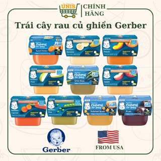 Nhập Mỹ Tách lẻ Trái cây rau củ nghiền Gerber cho bé từ 6 tháng tuổi