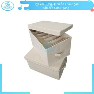 Hộp Vải Đựng Quần Áo Chia Ngăn Sắp Xếp Gọn Ngàng, Hộp Đựng Quần Áo Bằng Vải Có 7 Ngăn Tiện Lợi