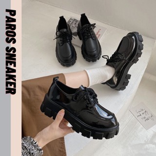 Giày bốt nữ Oxford cổ thấp đế cao 5cm hot trend 2022