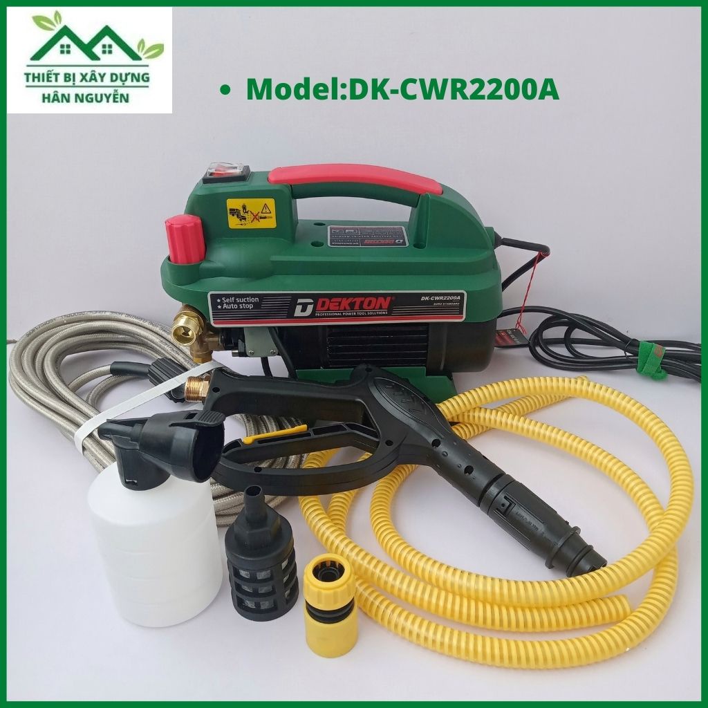 Máy rửa xe Dekton DK-CWR2200A có chỉnh áp,công suất 2200W,máy bơm nước