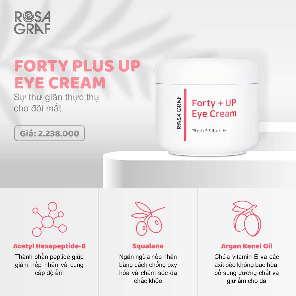 Kem dưỡng mắt cao cấp, chuyên sâu Rosa Graf Forty + Up Eye Cream (75ml)