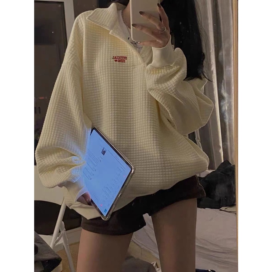 Áo Thun Dáng Rộng Thoải Mái Ấm Áp Cho Nữ