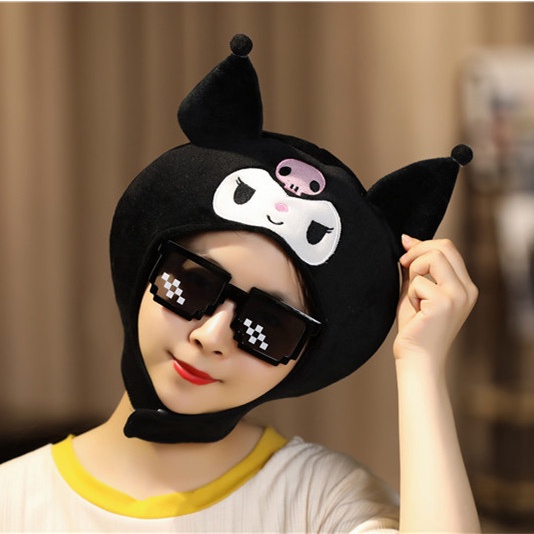 SANRIO Mũ Len Nhồi Bông Hình Nhân Vật Kuromi Dễ Thương Cho Bé