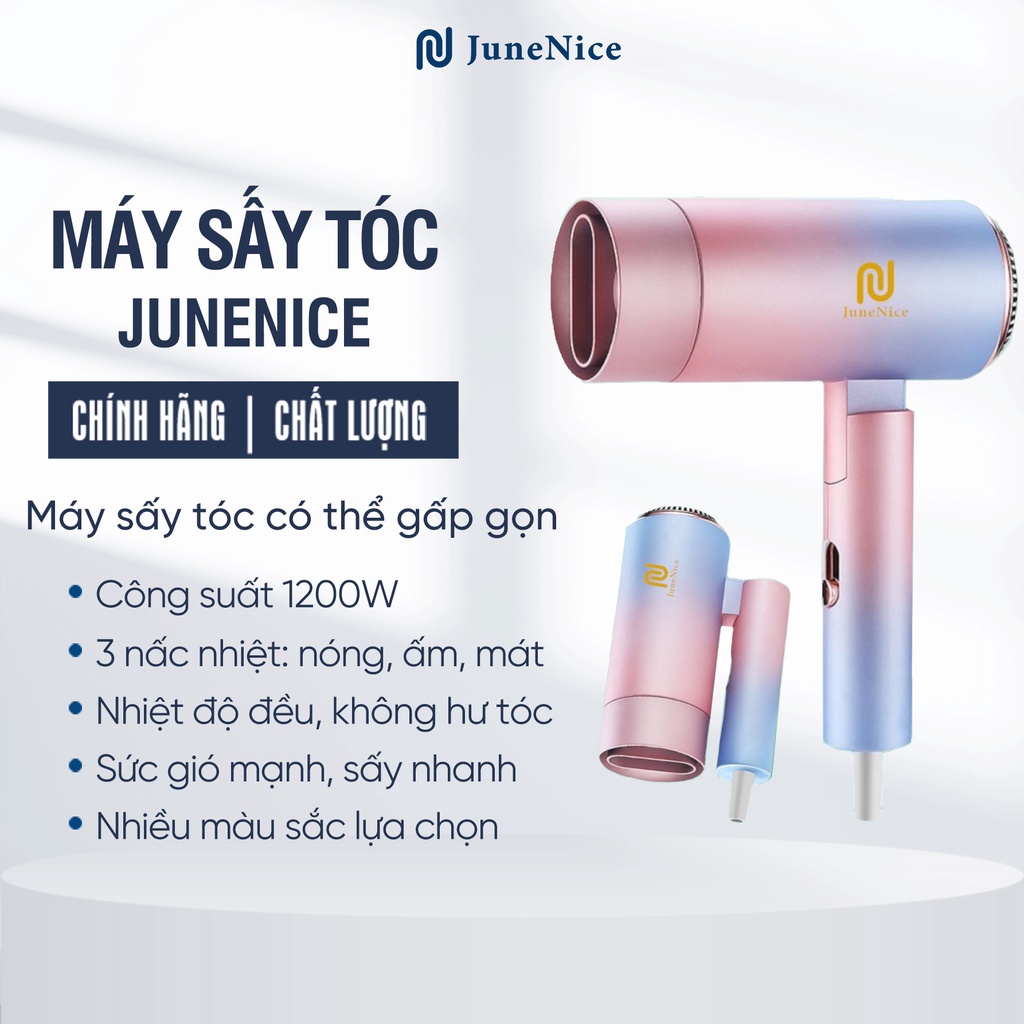 Máy sấy tóc June Nice 1200W Gradient có thể gấp gọn (loại gập) giảm thiểu kích thước dành cho gia đình sử dụng