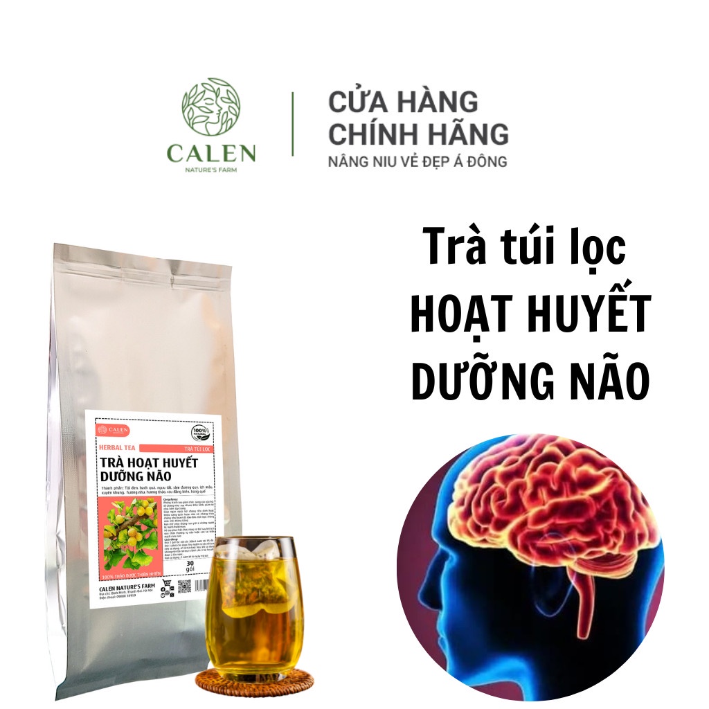 Trà Túi Lọc Hoạt Huyết Dưỡng Não, Ngăn Ngừa Hội Chứng Tiền Đình, Hạn chế hoa mắt, đau đầu, mất ngủ - CALEN NATURE FARM