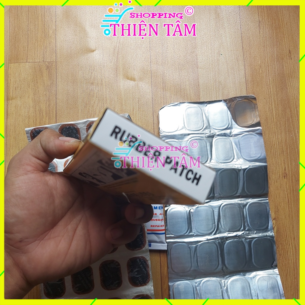 48 Miếng Nhỏ 30mm + Tuýp Keo Vá Ruột Xe Máy Xe Đạp Hiệu Zhongshan MICHEL Chemical