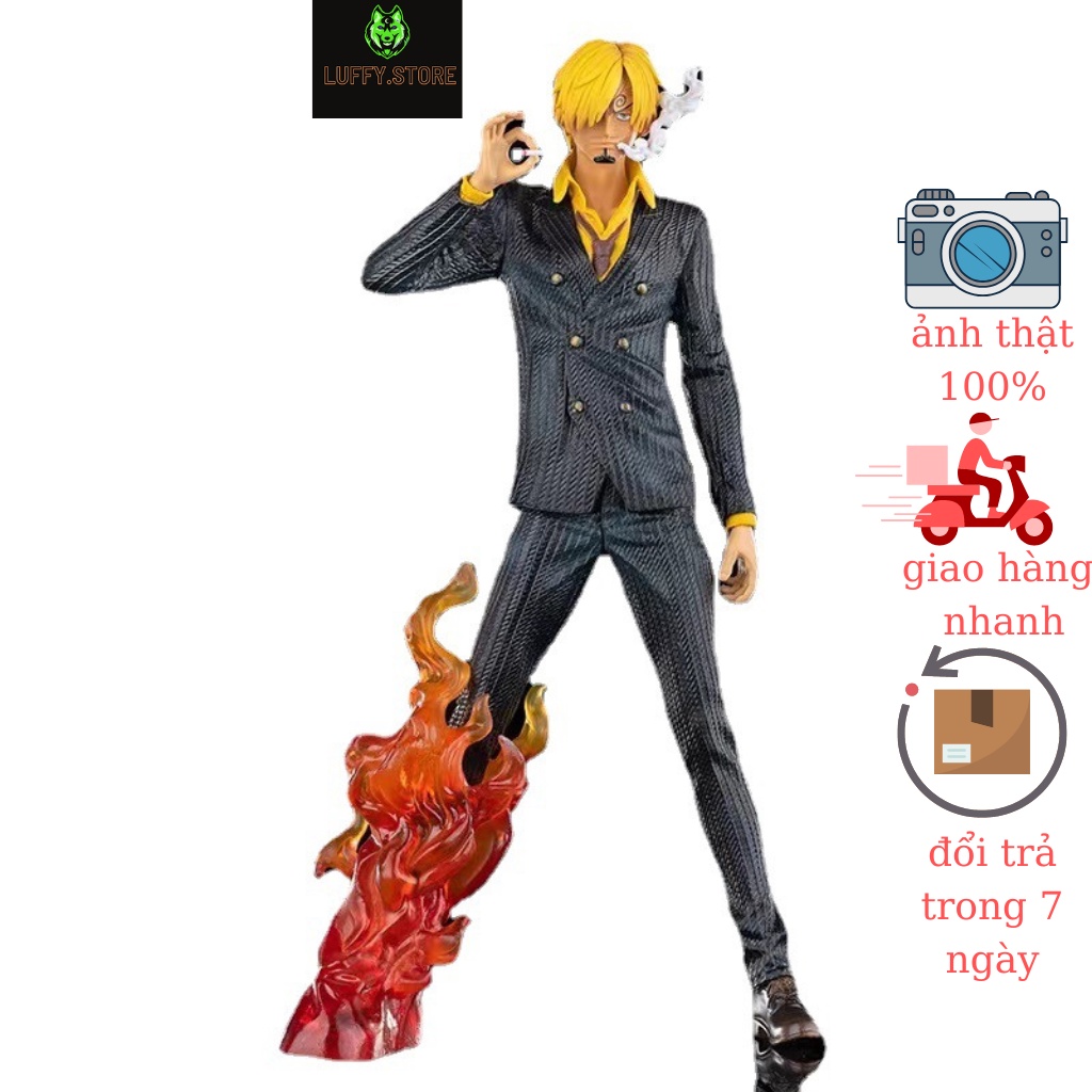 Mô hình One Piece Luffy Store Sanji hắc cước chân lửa cao 32cm full box, figure nhân vật anime vua hải tặc