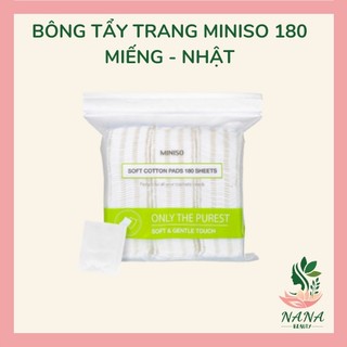 Bông Tẩy Trang Miniso Nhật Bản Gói 180 Miếng