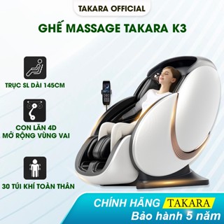 Ghế Massage Toàn Thân 4D Takara K3, Máy Mát xa Công Nghệ Nhật Với Con Lăn Di Động Trị Liệu Chuyên Sâu BH 5 Năm