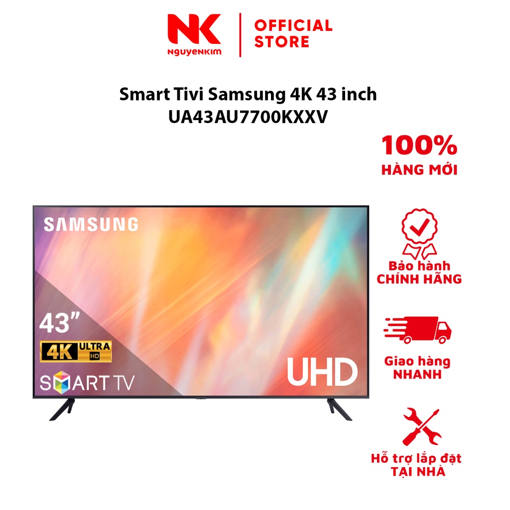 Smart Tivi Samsung 4K 43 inch UA43AU7700KXXV