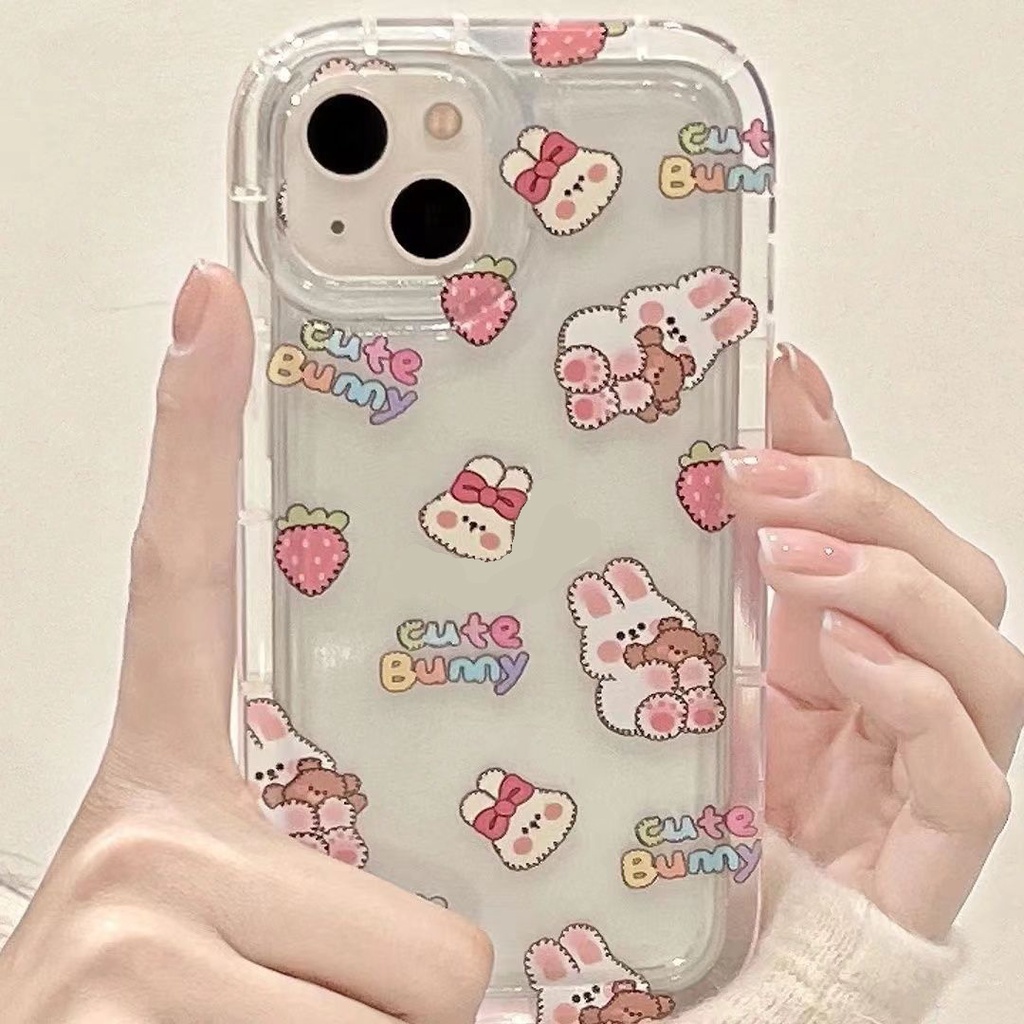 Ốp Điện Thoại Dẻo Trong Suốt Họa Tiết Chú Thỏ Dễ Thương Cho IPhone 14 13 Pro MAX 11 12 XS MAX Casing 6S 7 8 Plus X XR
