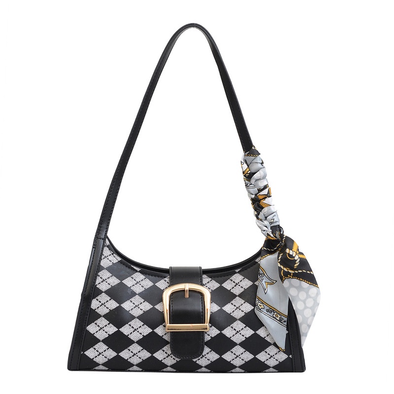 Túi Đeo Vai Bằng Lụa Họa Tiết Hình Thoi Phong Cách retro Thời Trang Cho Nữ