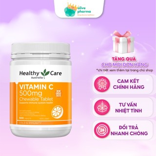 [Mã SKAMA8 giảm 8% đơn 300K] (Mẫu mới) Healthy Care Vitamin C Viên Nhai Ngậm 500mg 500 viên Úc