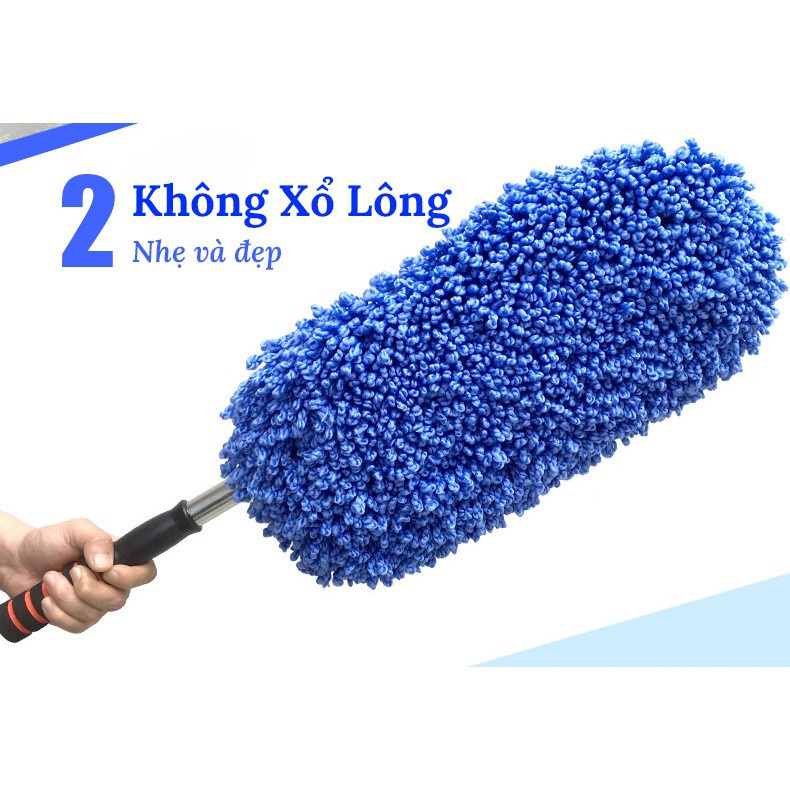 Chổi lau rửa vệ sinh đa năng LAKADO chuyên dụng cho xe hơi cây lau chùi rửa xe Ôtô cán có thể kéo dài