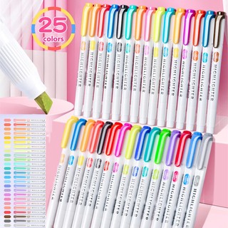Set 25 bút đánh dấu hai đầu mềm mại màu kẹo ngọt ngào ruixiang