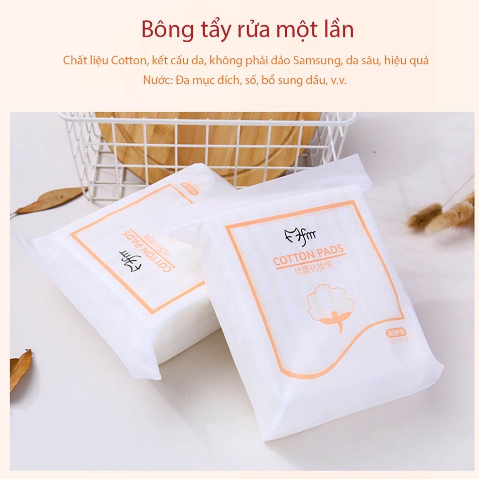 Bông Tẩy Trang 3 Lớp Cotton Pads 222 miếng chât lượng mẫu mới 2022