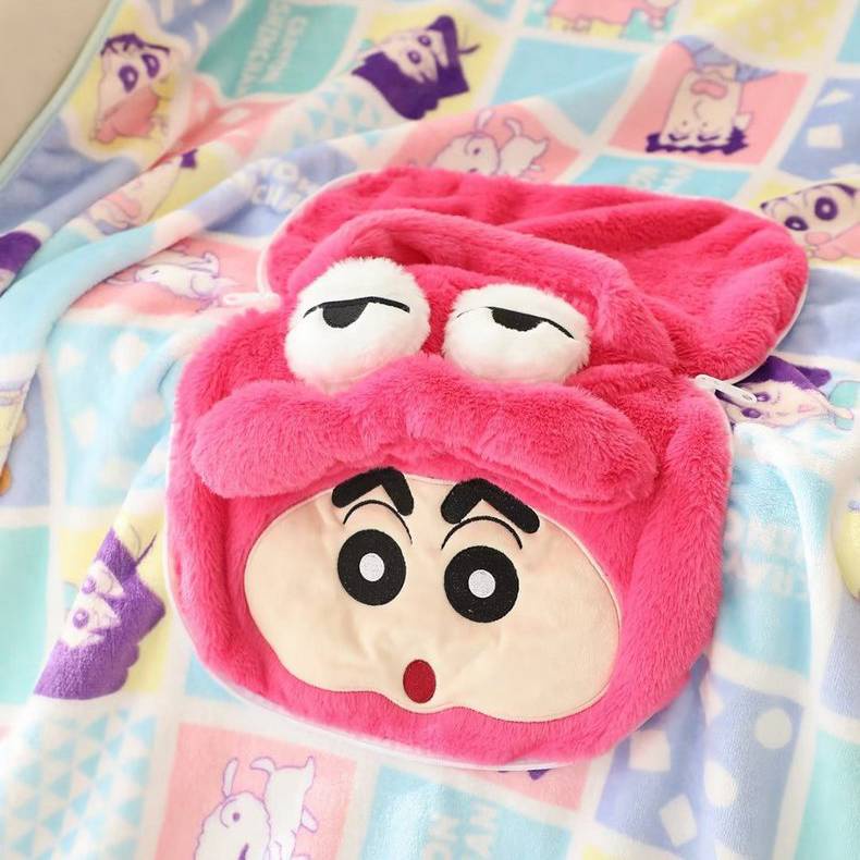 Mới Chăn Bông Giữ Ấm Điều Hòa Hình Shin-chan Winnie Pooh Có Thể Gấp Gọn Tiện Dụng