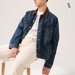 Áo khoác denim SSStutter phối cổ da bò JEANSSS JACKET