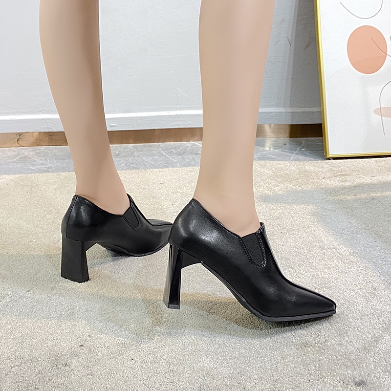 Giày Cao Gót Mũi Vuông Phong Cách Hàn Quốc Thanh Lịch Thời Trang Cho Nữ