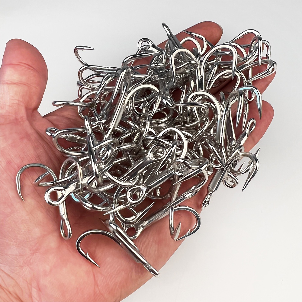 10 Móc Câu Cá Cỡ Lớn 4X # 4#-5/0# Móc Câu Cá Ba Lưỡi Bằng Thép Carbon Siêu Lớn Màu Sắc Tươi Sáng