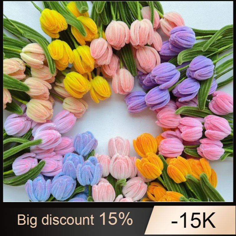 Vật Liệu Làm Quà Tặng Thanh Torsion Dệt Tay DIY Hình Hoa Tulip Macaron