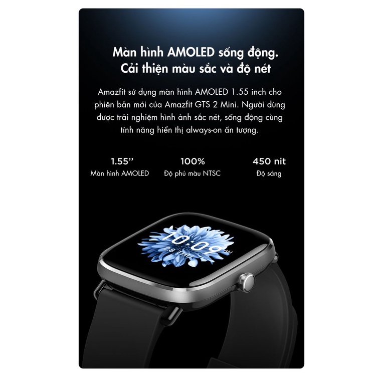 Đồng hồ thông minh Amazfit GTS 2 Mini (Phiên bản mới) - Hàng Chính Hãng - Bảo Hành 12 Tháng