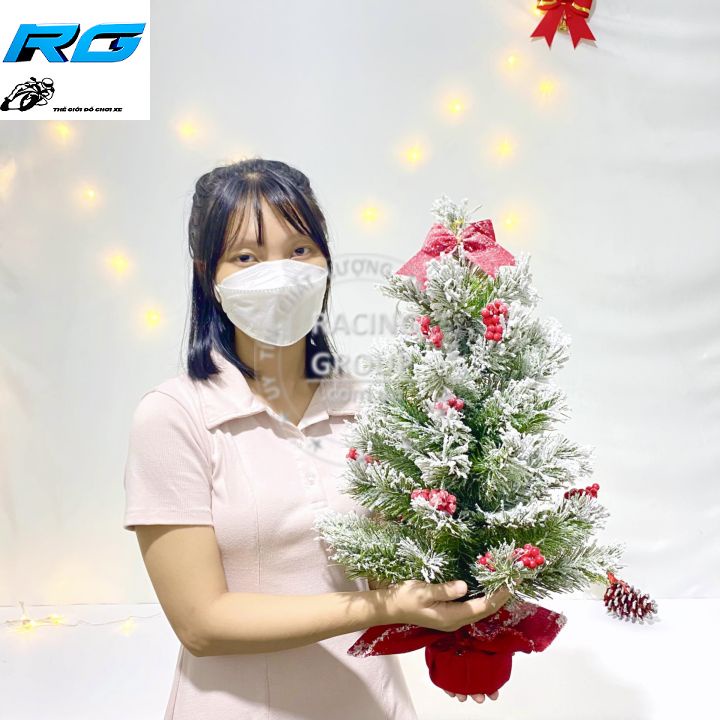 Cây thông noel phủ tuyết để bàn 45cm, 60cm - cây thông noel mini trang trí giáng sinh phòng ngủ phòng khách