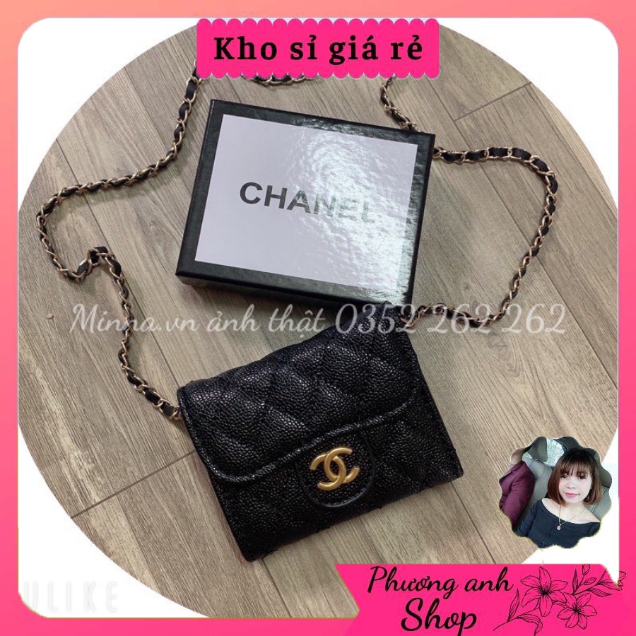 🌸 Túi xách mini size 12cm đeo chéo dây xích có nhiều ngăn