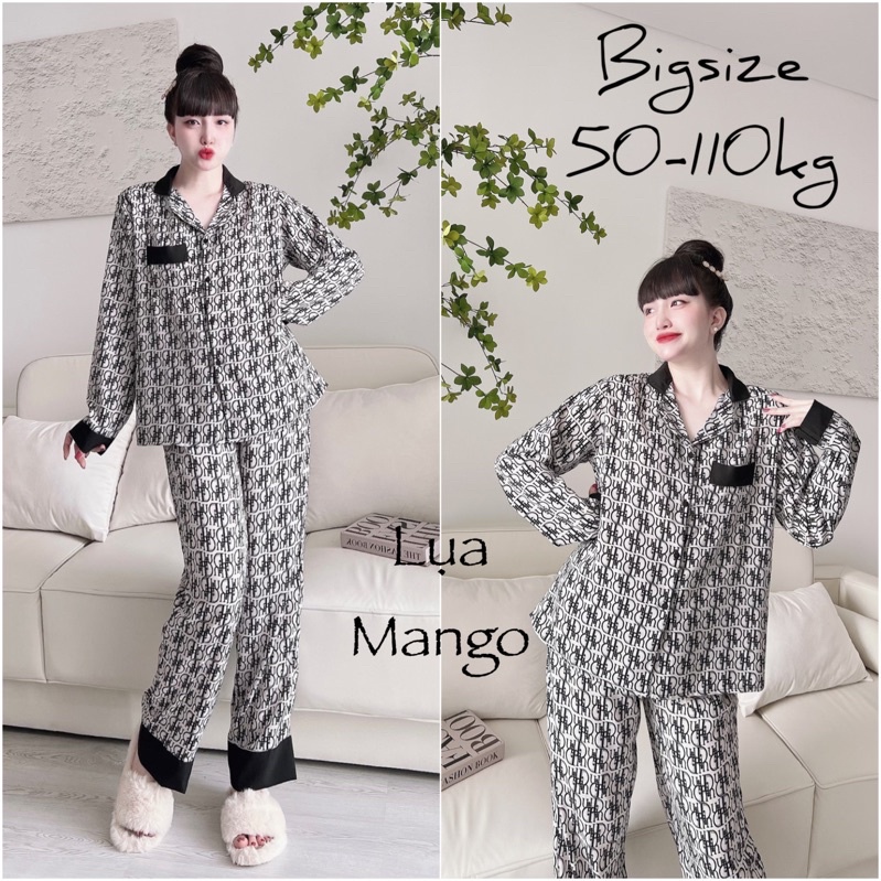 (50-110kg) Bộ Lụa Mango Bigsize chuẩn form, tôn dáng - đồ bộ mặc nhà cao cấp
