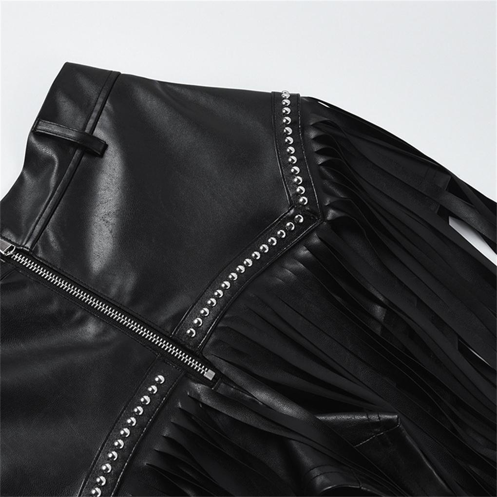 Chân Váy Tua Rua Lưng Cao Chất Liệu Polyester Hóa Trang Phong Cách Punk Quyến Rũ