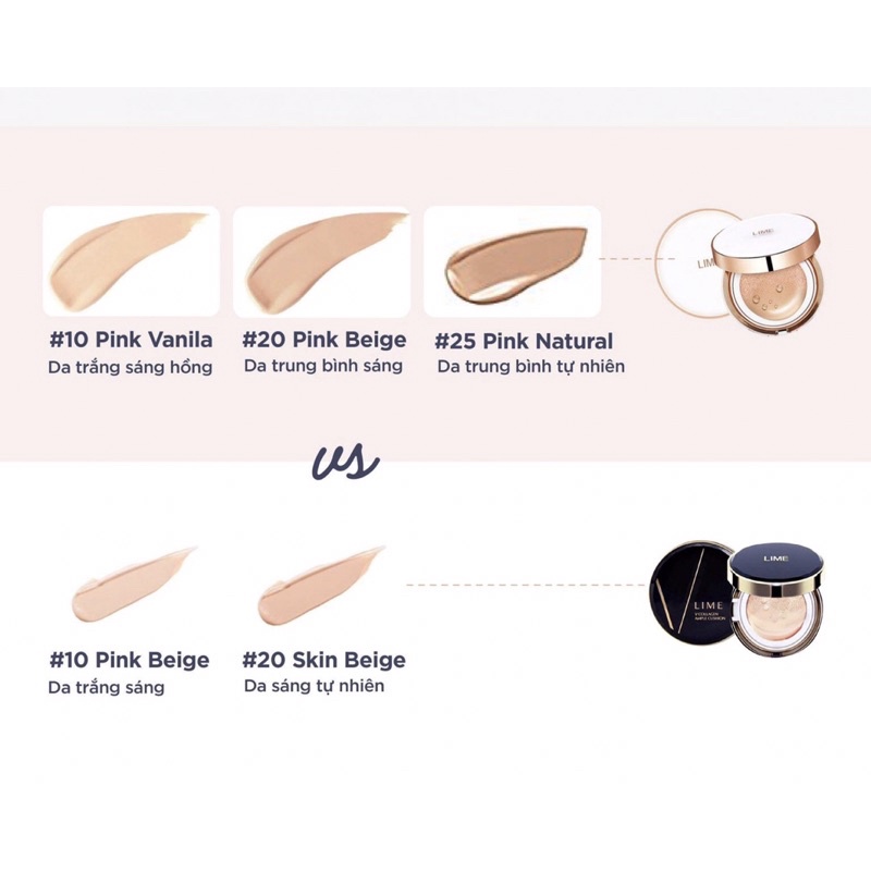Phấn Nước Lime Real Cover Pink / V Collagen Ample Cushion Spf50+ / Pa+++