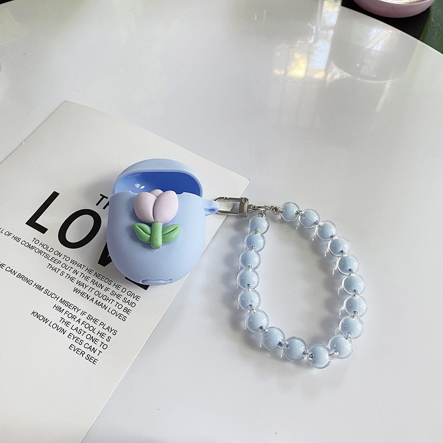 Vỏ Bảo Vệ Hộp Sạc Tai Nghe Bằng Silicon Họa Tiết Hoa Tulip / Daisy Dễ Thương Kèm Móc Treo Cho xiaomi Redmi Buds 4 buds4