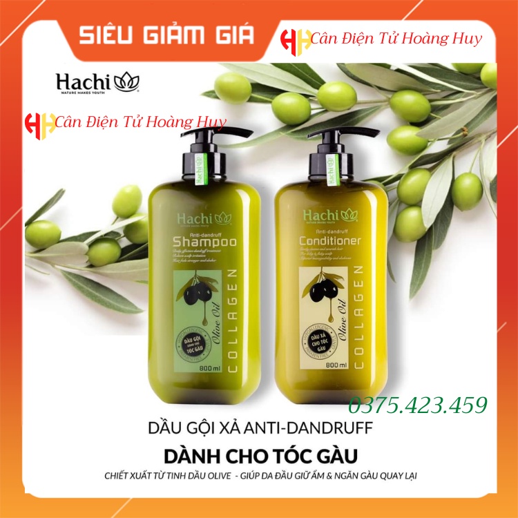 Dầu gội Olive Hachi 800ml được chiết xuất từ quả Oliu giúp mái tóc ngăn ngừa gàu và giảm kích ứng da đầu
