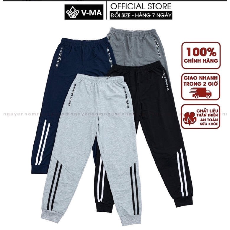 Quần jogger thể thao 2 túi kéo khoá vải da cá dày đẹp