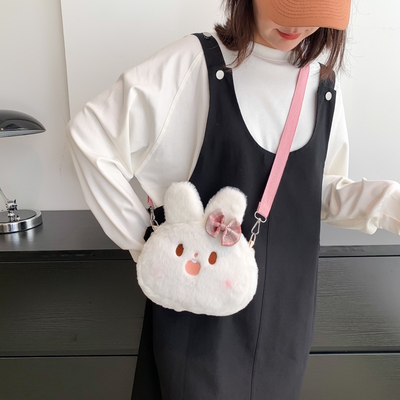 Túi Bông Đeo Chéo Đựng Điện Thoại Họa Tiết Hoạt Hình Nhật Bản