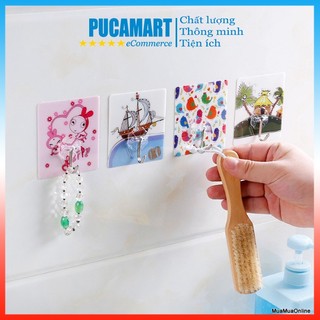 COMBO 10 Móc Dán Tường HOA VĂN 3D PUCA Siêu Chắc, Móc 3D Chịu Lực, Móc Đồ Có Nhiều Hình Ngộ Nghĩnh