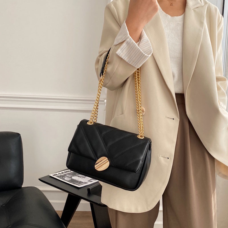 MISCHA Túi Đeo Chéo Vai Bằng Da PU Màu Trơn Thời Trang Sành Điệu Cho Nữ