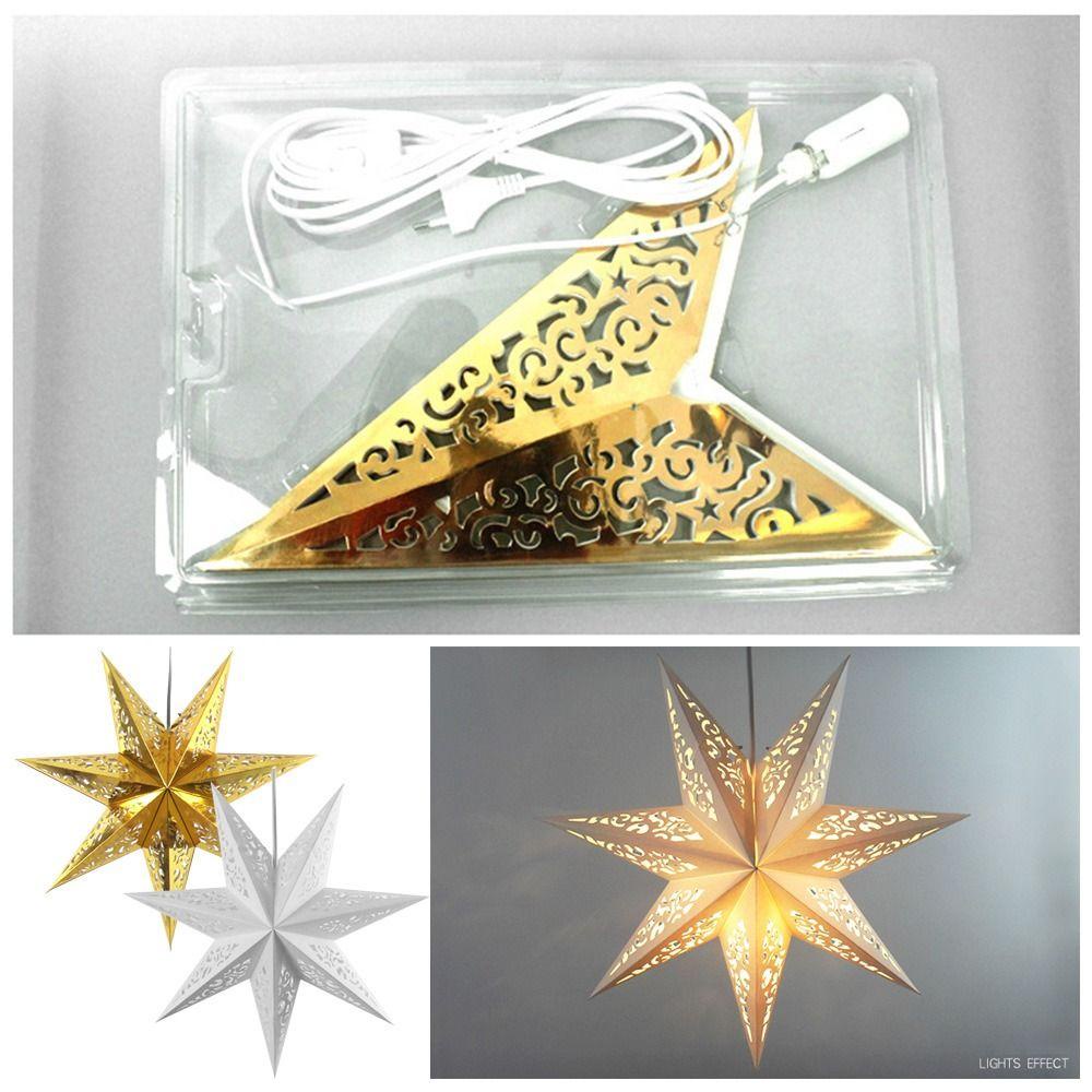 KUNHEV Chụp Đèn Bằng Giấy Hình Ngôi Sao Trang Trí Giáng Sinh / Quán Bar Mẫu