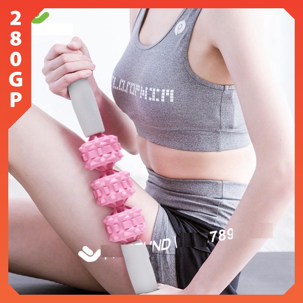 Dụng cụ tập Gym Yoga, Massage giãn cơ Bắp Tay, Bắp Chân, Con Cây Gậy lăn mát xa lưng Cổ Vai gáy
