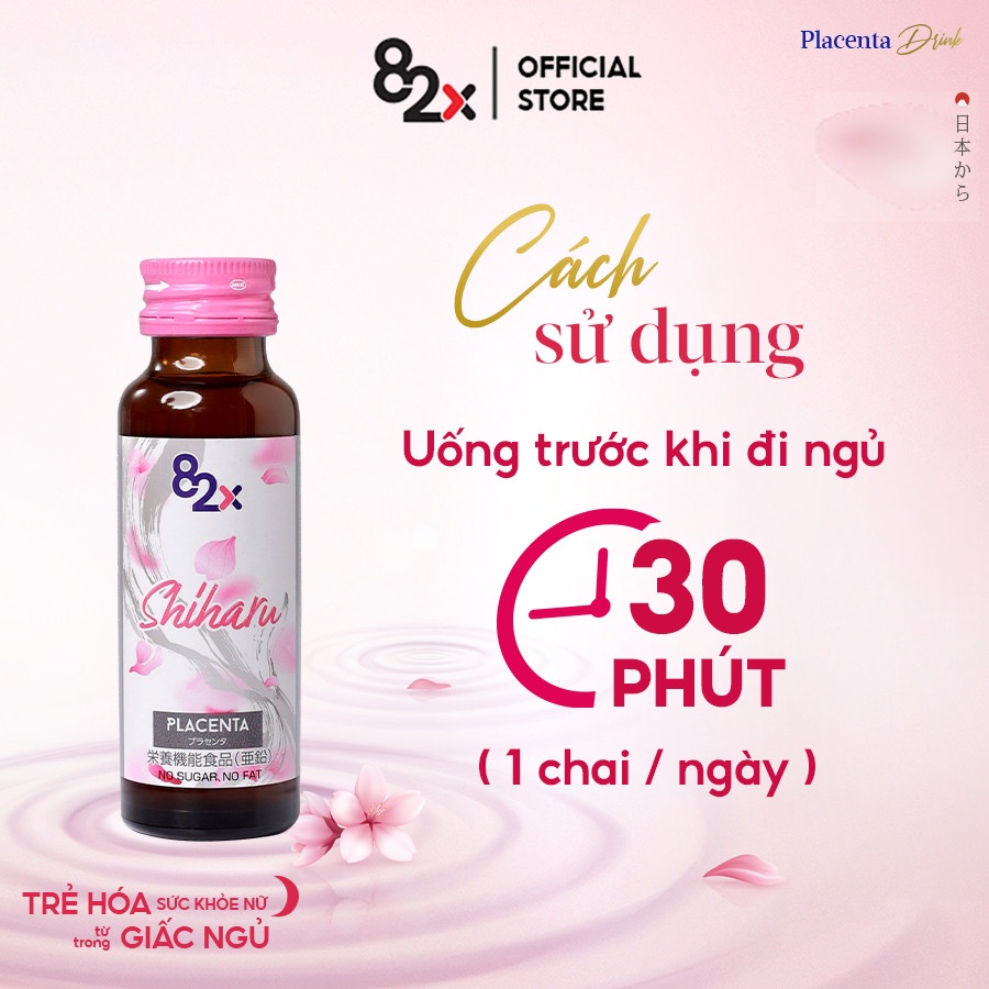 82X Combo 3 chai Nước uống Placenta Shiharu làm đẹp da đến từ Nhật Bản 50ml/lọ.