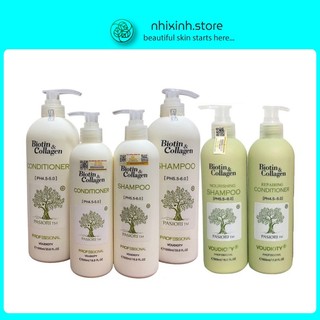 [Siêu Sale-Hàng Chính Hãng] Cặp Dầu Gội Xả Biotin Collagen Trắng