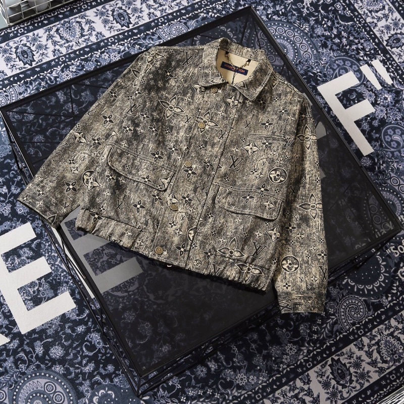 Áo khoác mùa đông thời trang cao cấp, áo khoác denim unisex Louis Vuitton LV 2022