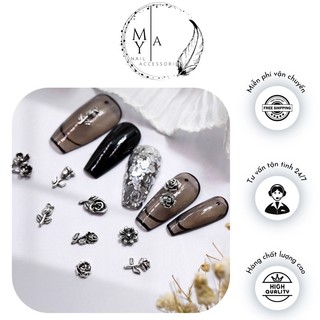 Charm nail hoa hồng các mẫu hot nhất làm nail