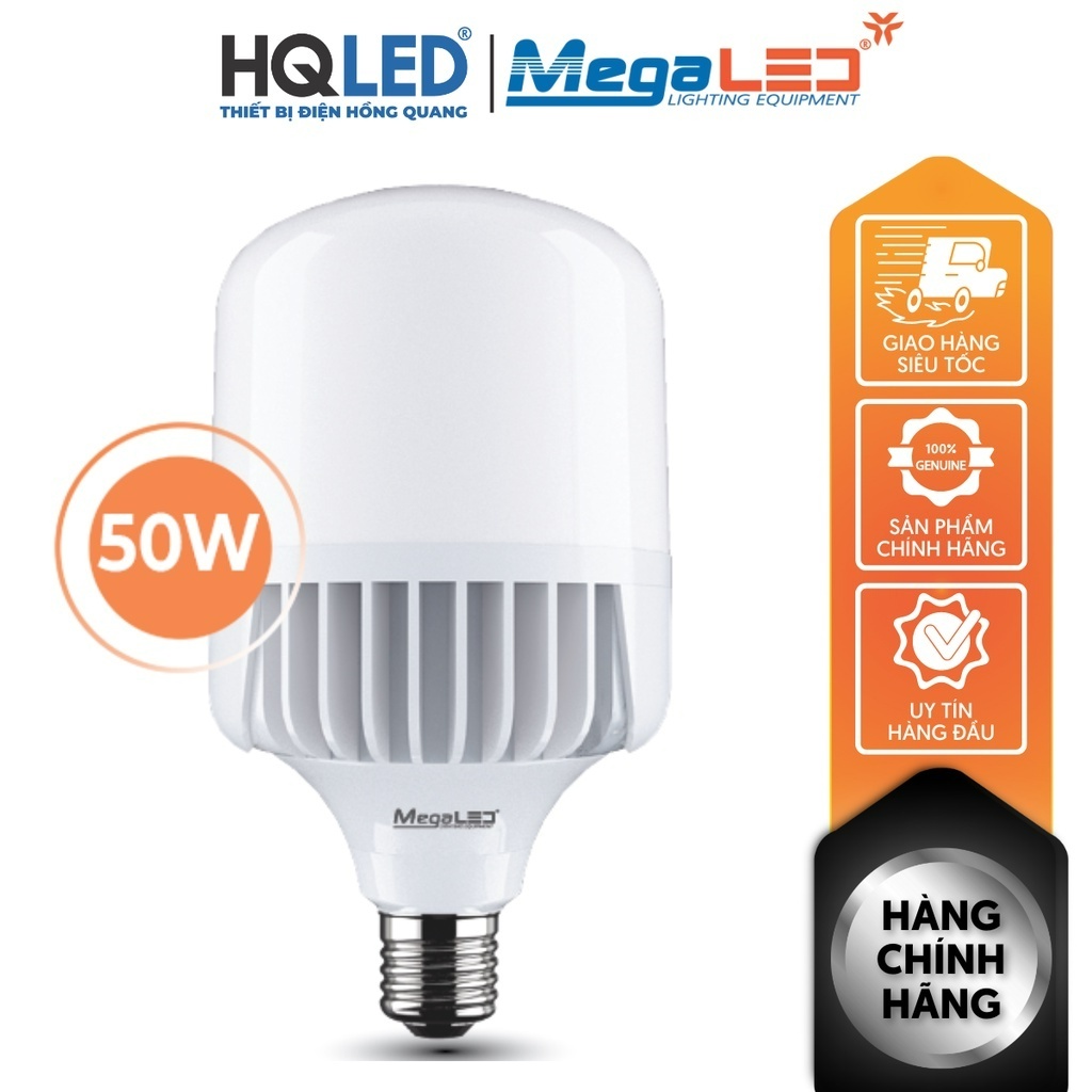 Đèn LED MegaLed 50W Trụ Nhôm Độ Chiếu Sáng Tốt Hoạt Động Ổn Định Tuổi Thọ Cao Gấp 5 Lần So Với Đèn Huỳnh Quang
