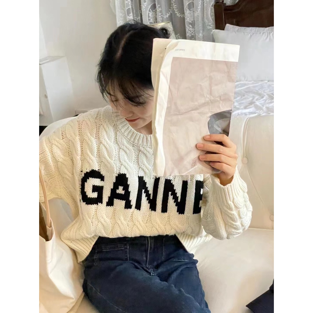 Áo Len Vặn Thừng Quảng Châu Montoghi Mềm Mịn Cổ Tròn Dài Tay Phong Cách Hàn Quốc 1993 Boutique