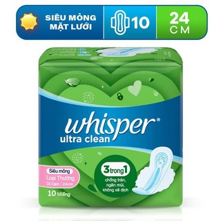(+2m) Băng vệ sinh Whisper 10 miếng